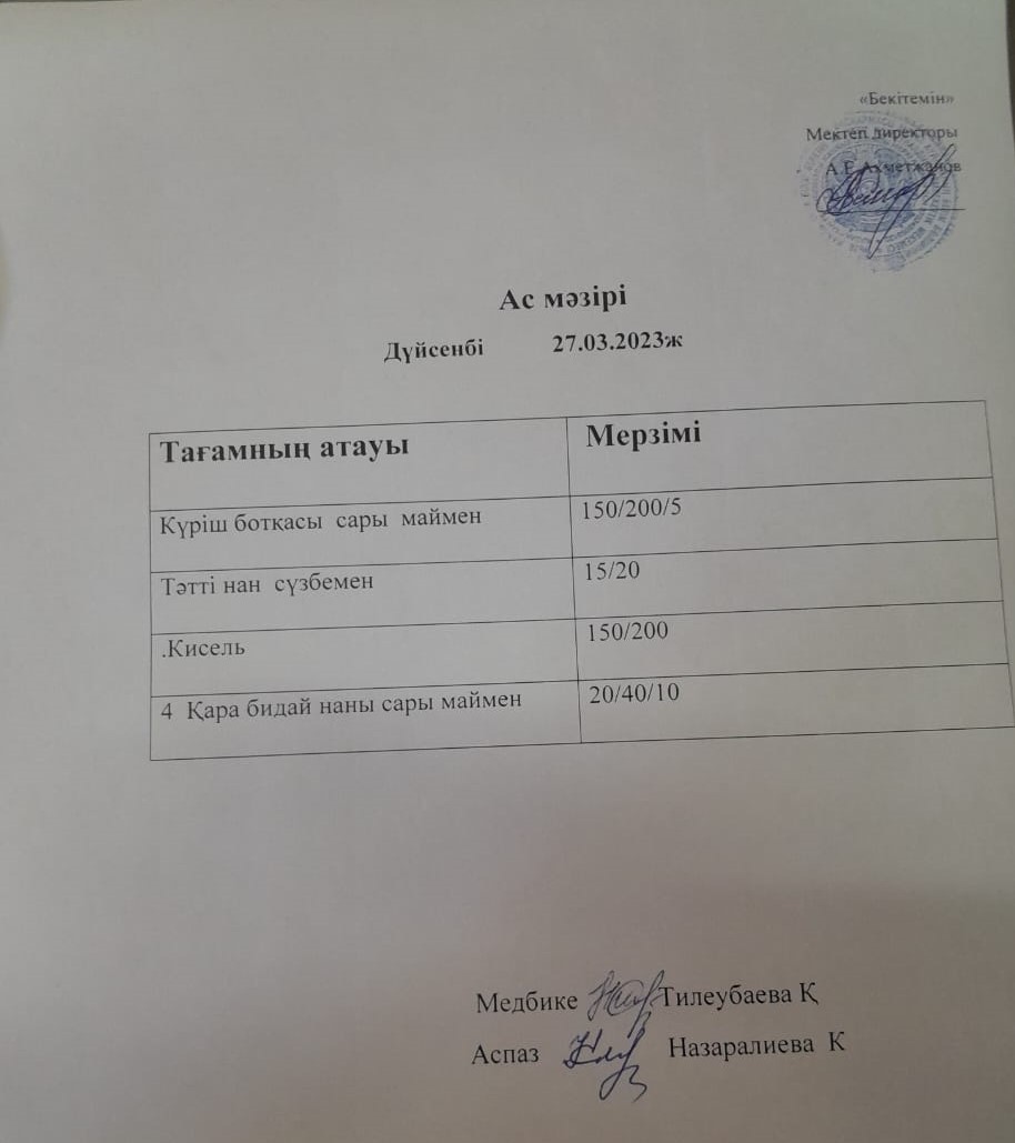Ас мәзірі