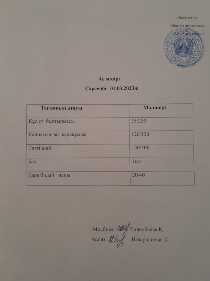 Ас мәзірі