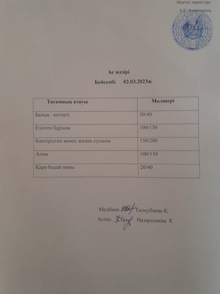 Ас мәзірі