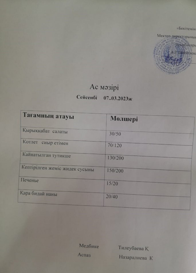 Ас мәзірі