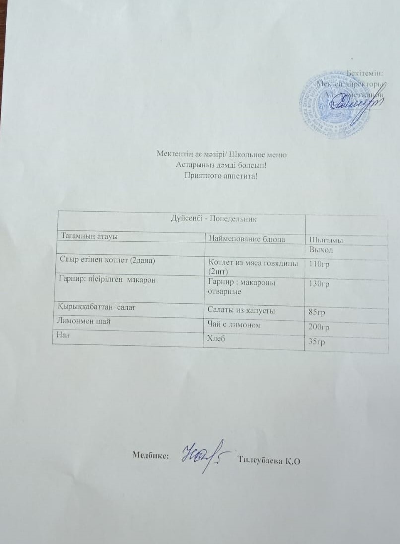 Ас мәзірі