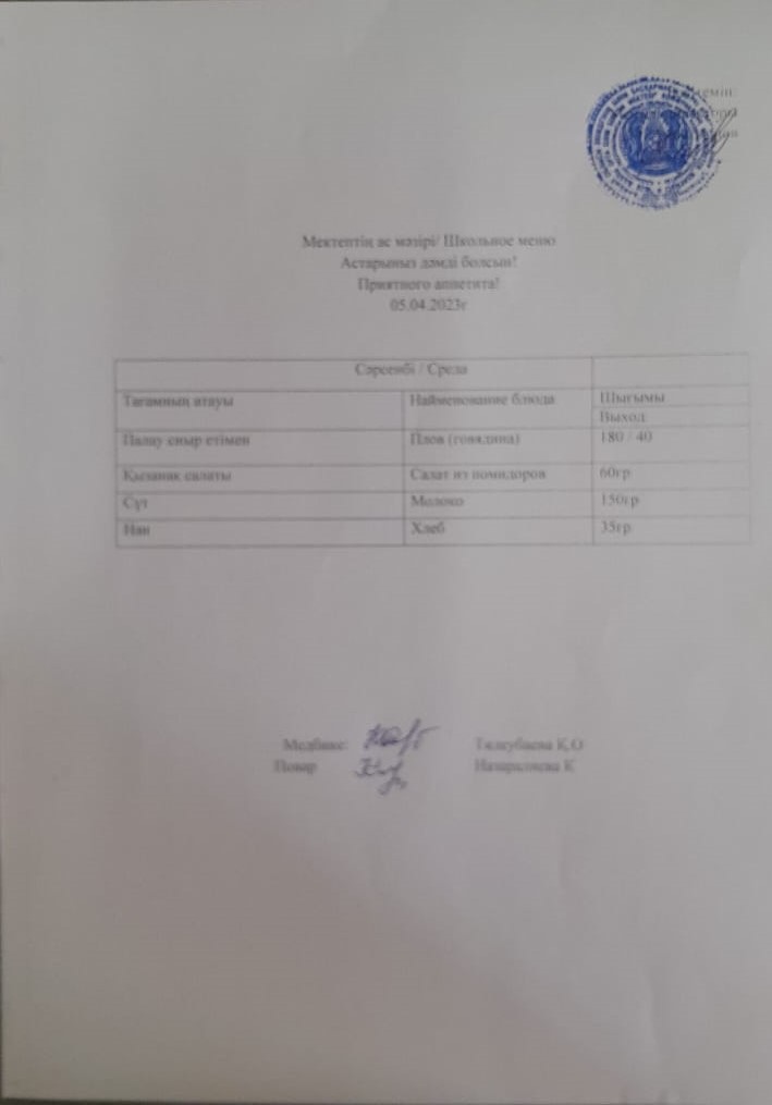 Ас мәзірі