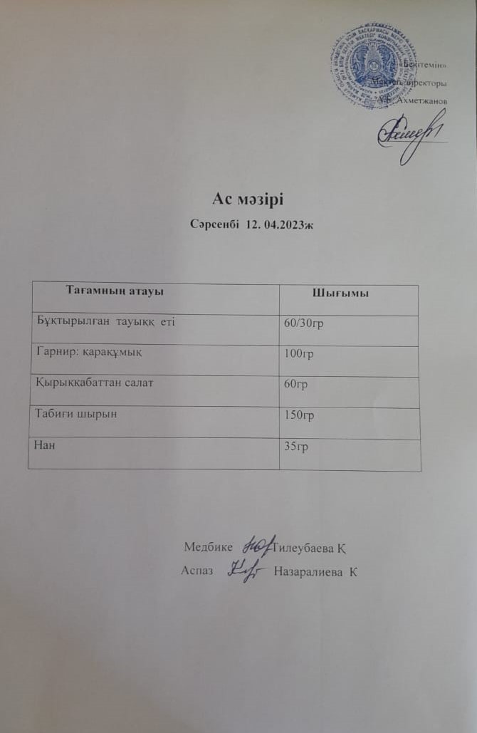 Ас мәзірі
