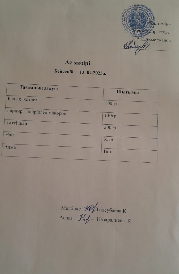 Ас мәзірі