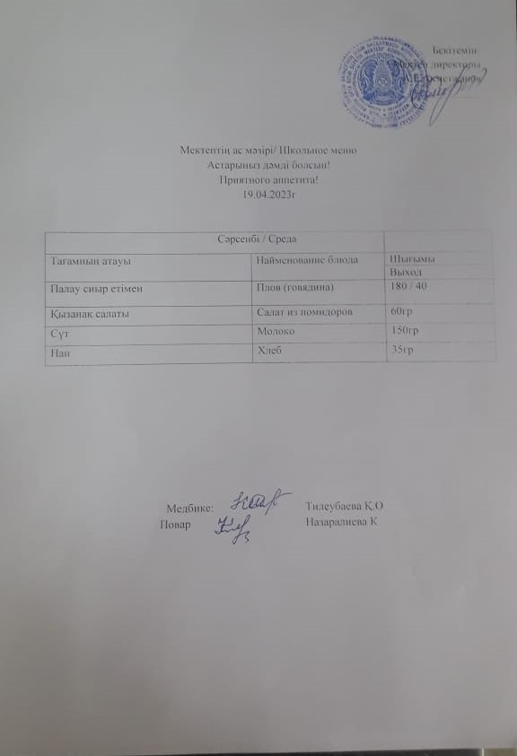 Ас мәзірі