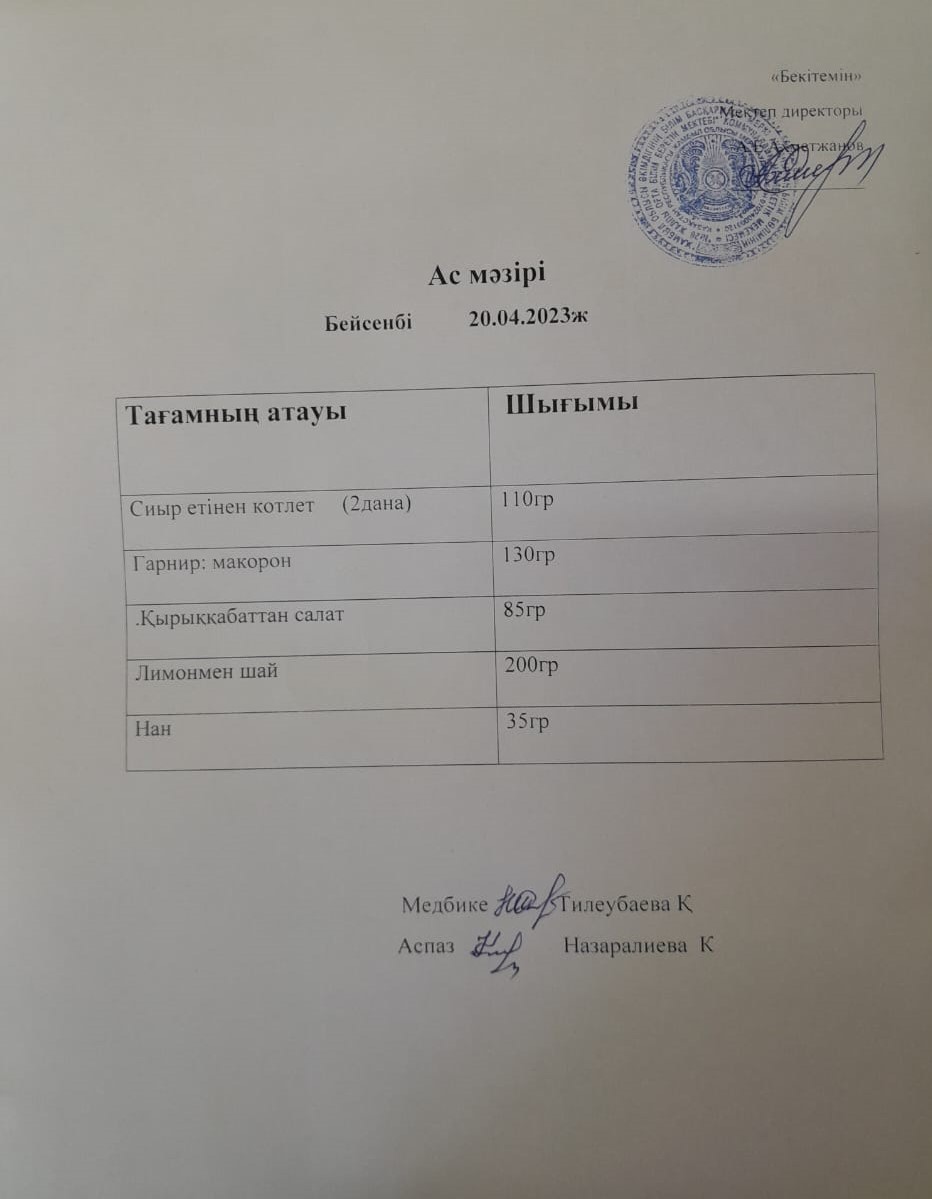 Ас мәзірі