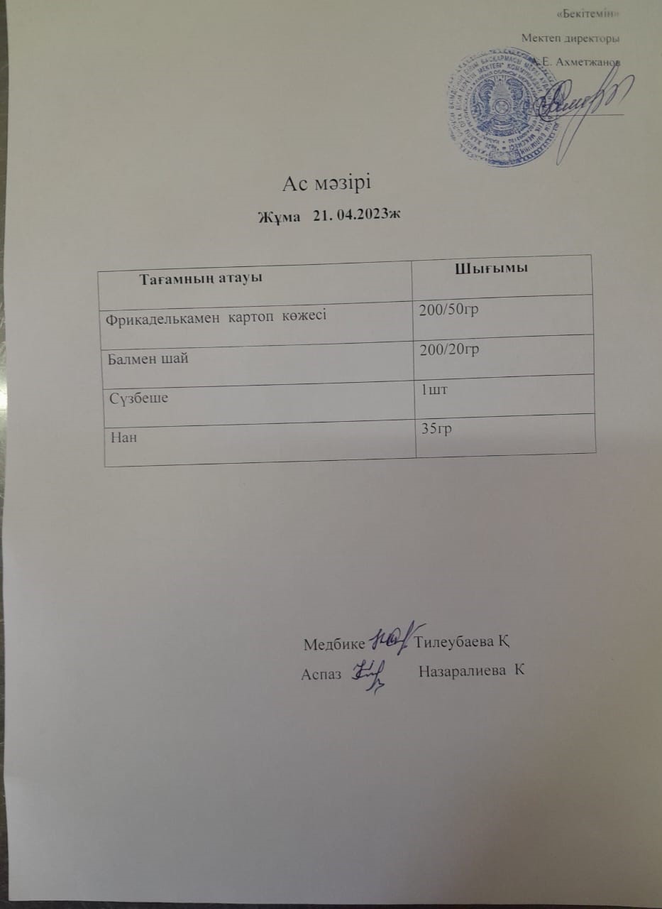 Ас мәзірі