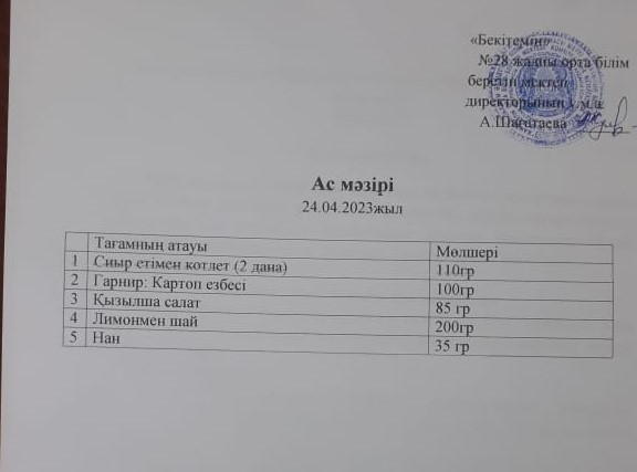 Ас мәзірі