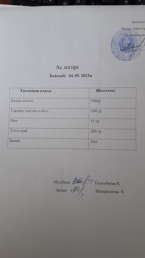 Ас мәзірі