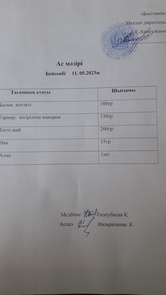 Ас мәзірі