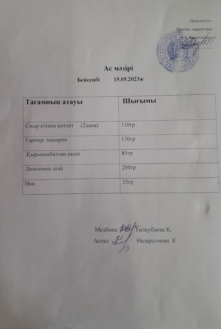 Ас мәзірі