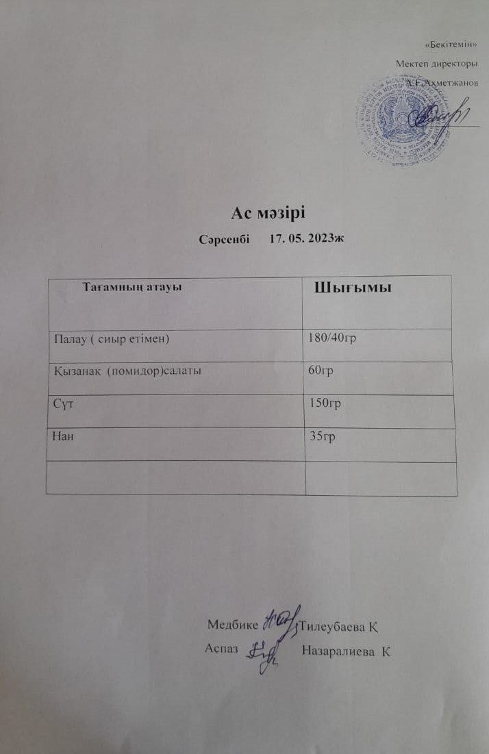Ас мәзірі