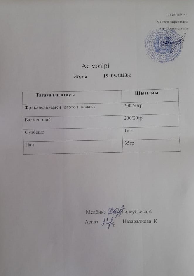 Ас мәзірі