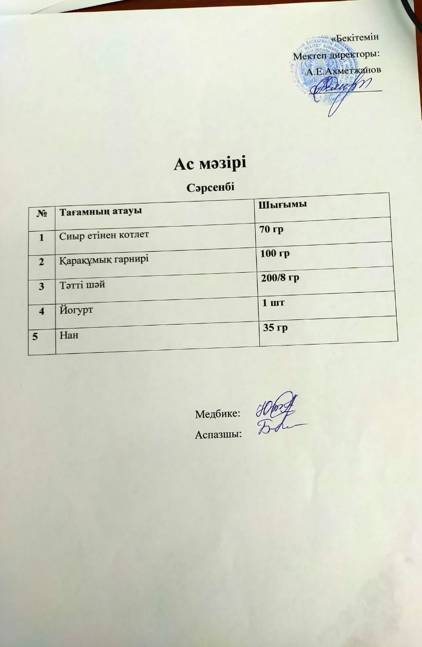 Ас мәзірі