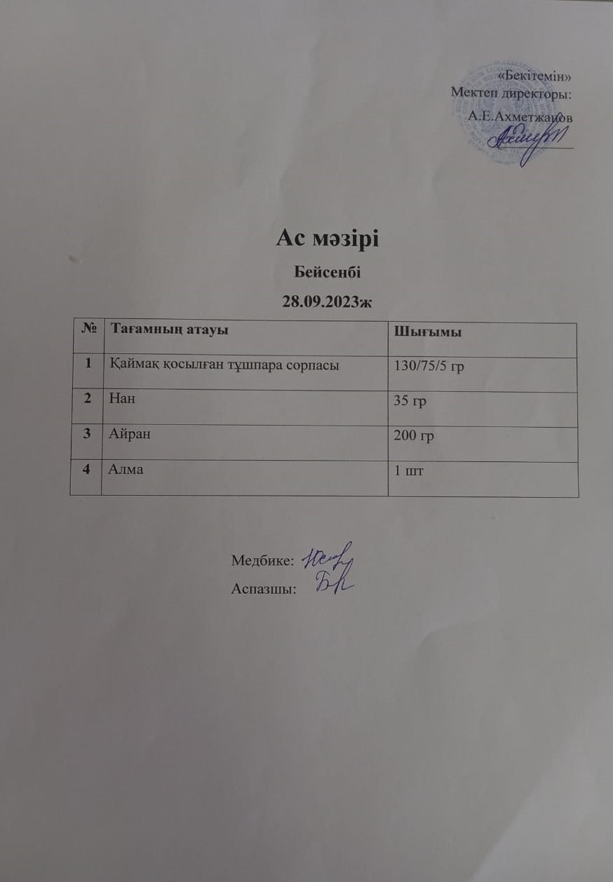 Ас мәзірі