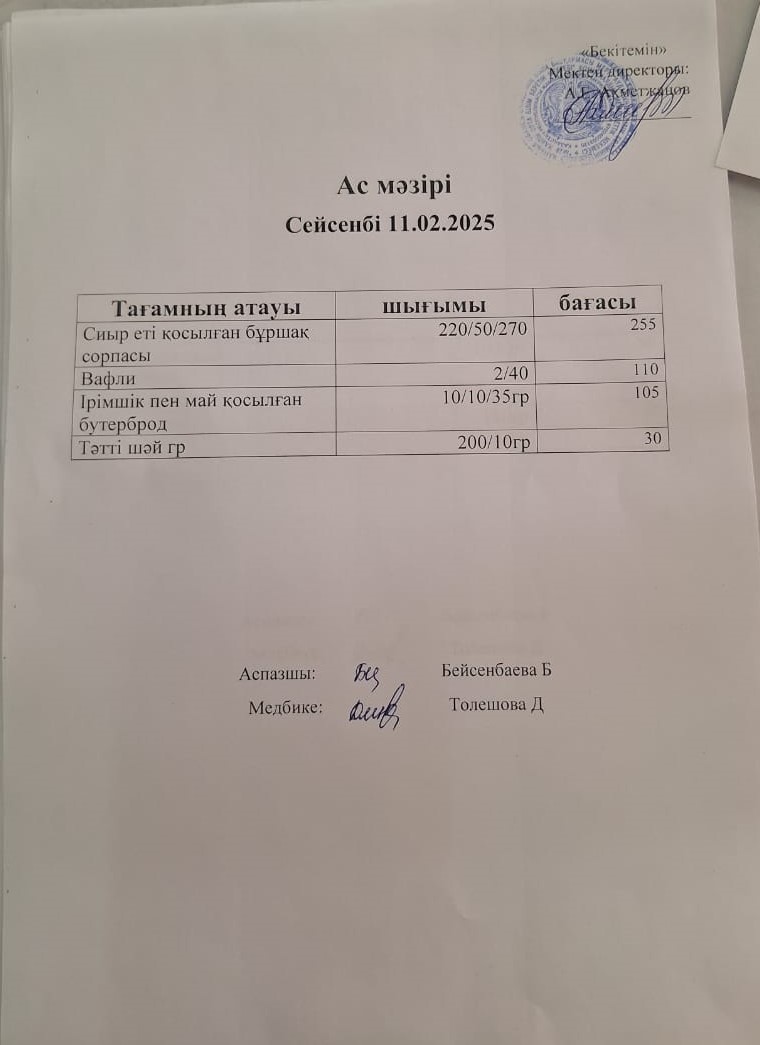 Ас мәзірі