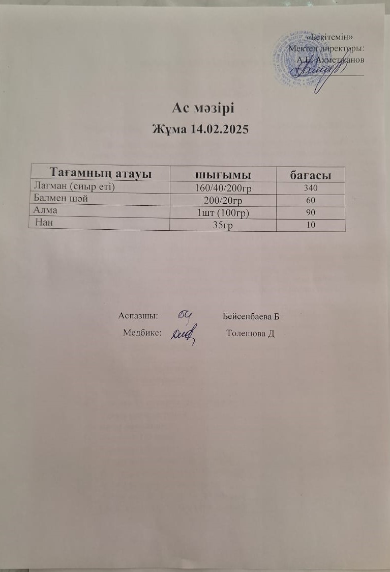 Ас мәзірі