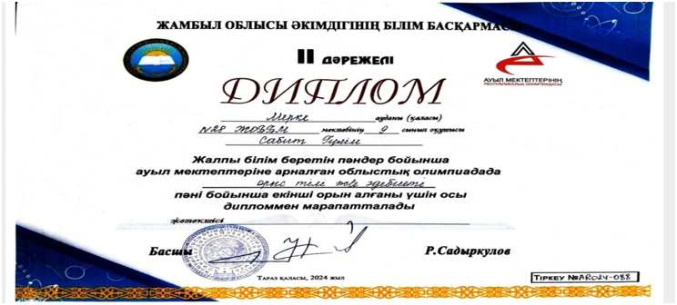 Ауыл мектептерінің оқушыларына арналған  пәндік олимпиада