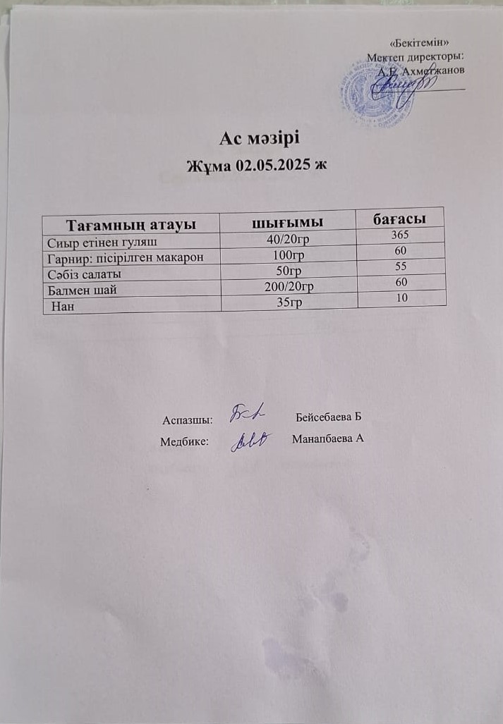 Ас мәзірі