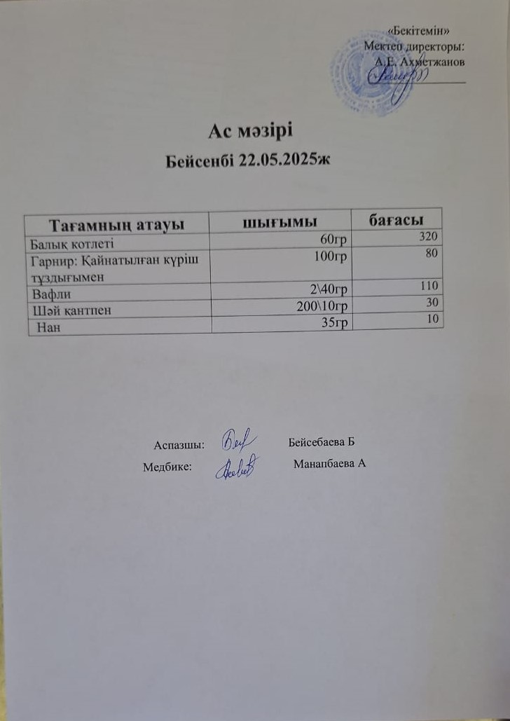 Ас мәзірі