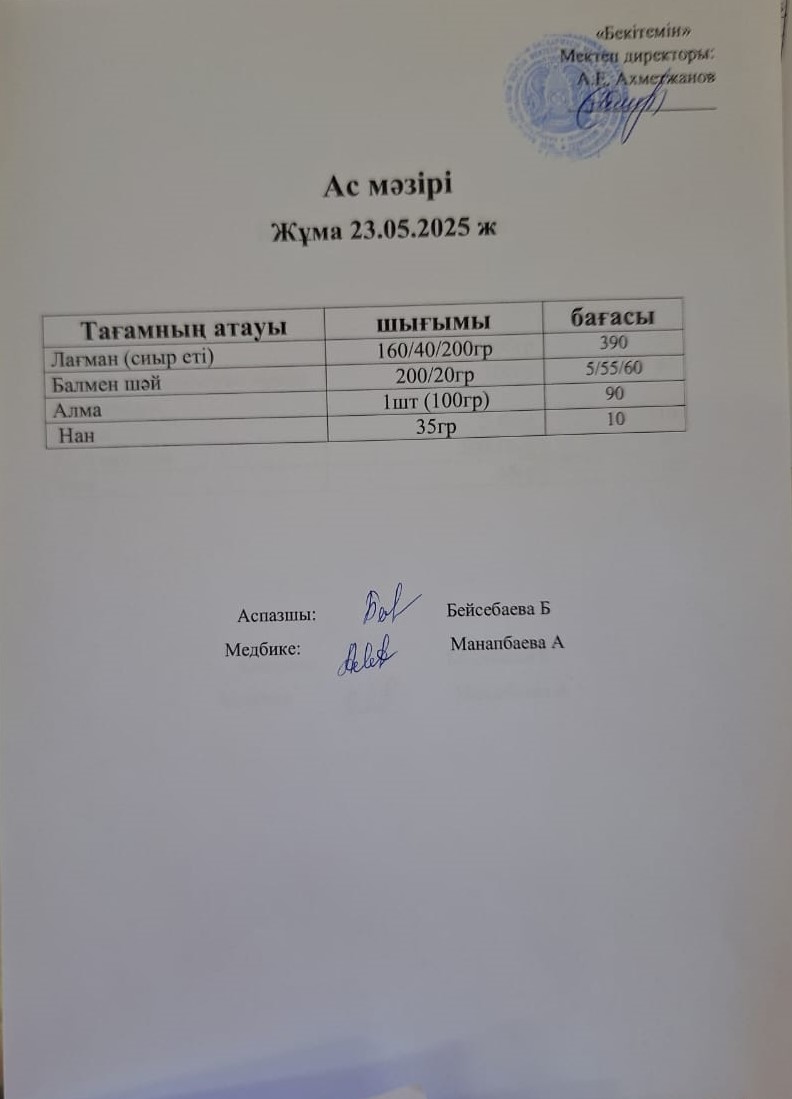Ас мәзірі