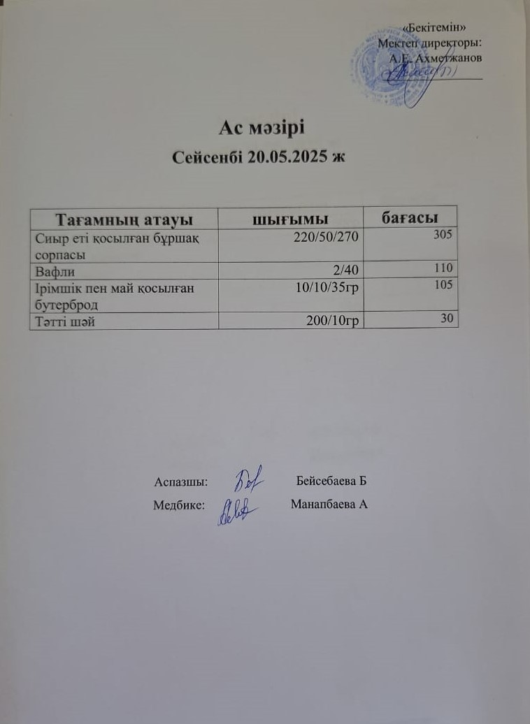 Ас мәзірі