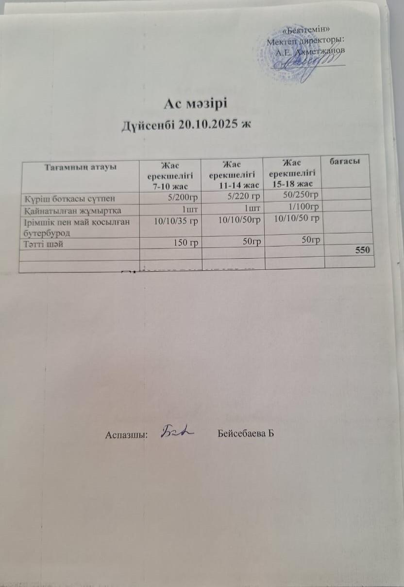 Ас мәзірі