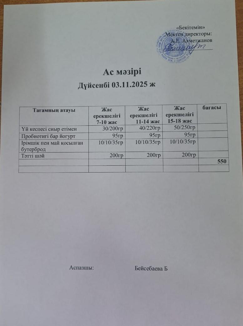 Ас мәзірі