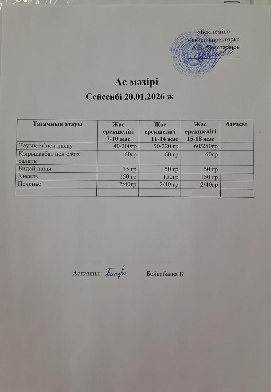 Ас мәзірі