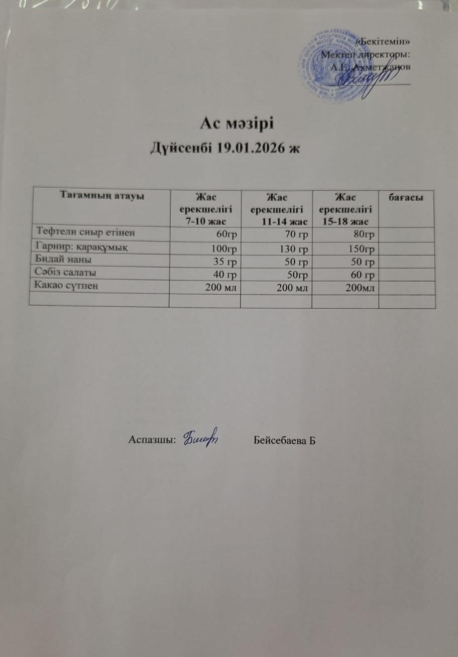 Ас мәзірі