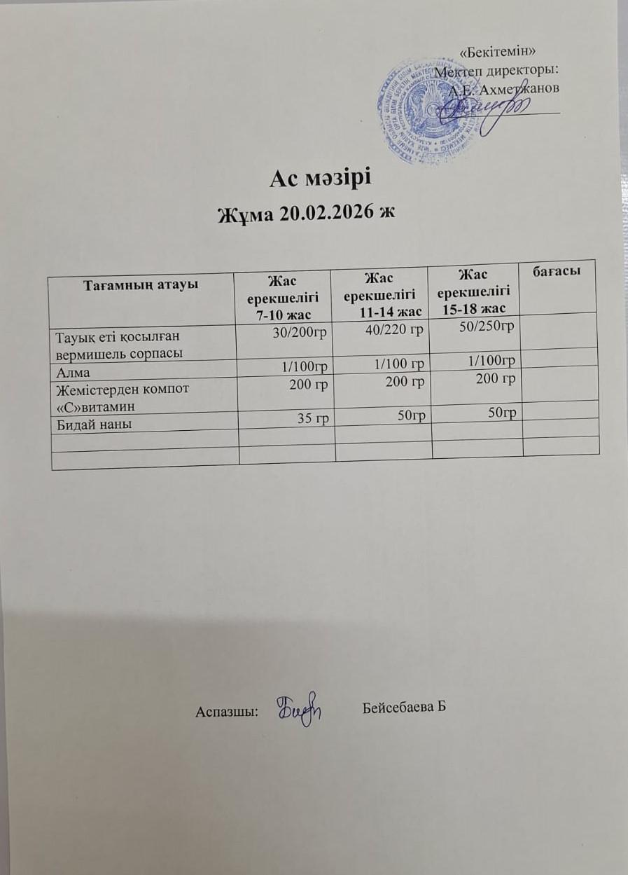 Ас мәзірі